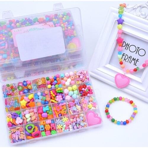 500Pcs DIY Beads Toys for Children Handmade Educational with Storage Box Bracelet Jewelry Making Toys Creative Girl Jewelry Gift