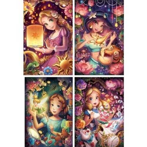 Disney Diamond Painting 5D DIY Jasmine Princess Embroidered Mosaic Picture Artist Home Decoration Gift