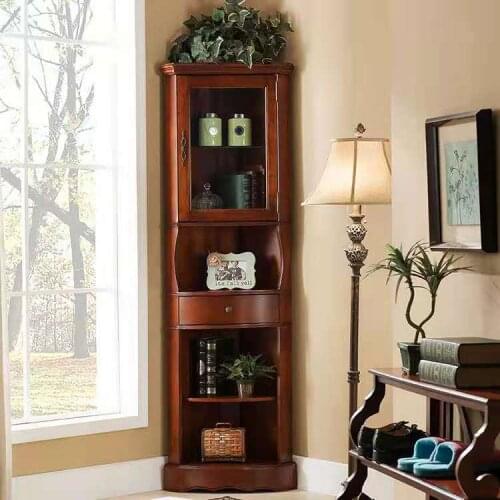 American furniture factory American solid wood triangle cabinet bedroom corner cabinet corner wine cabinet European shelving
