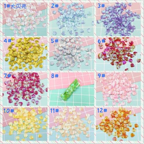 1000pcs 12MM Clothes accessories diy beaded accessories big shell pvc paillette beads scattered pieces petals sequins 010001002