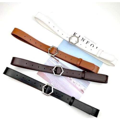 Vintage Carved Ladies Pin Buckle High-Quality Belt Denim Casual Wild Durable Belt Belts for Women Cowboy Chain Belt Belts