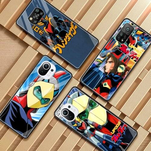 Phone Case for Xiaomi Mi 11 10T Note 10 9 9T 11i Pro 10Lite 5G Poco X3 X2 F3 F2 M2 Pro NFC Glass Cover UFO Robot Goldorak