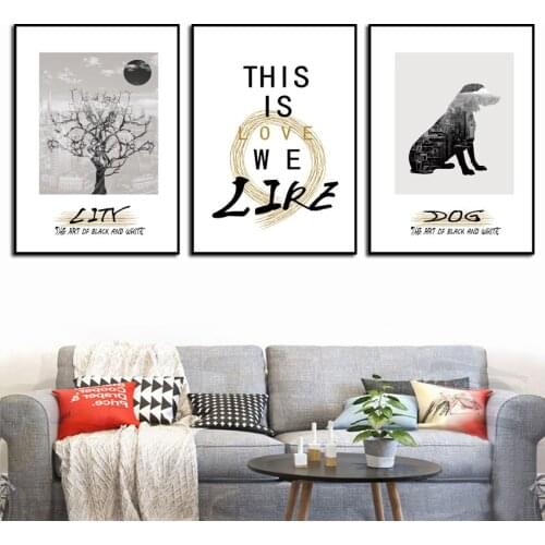 3 Pieces Home Decor Nordic Fashion Modular HD Print Artwork New in 2018 Letter Poster Canvas painting For Restaurant FA837