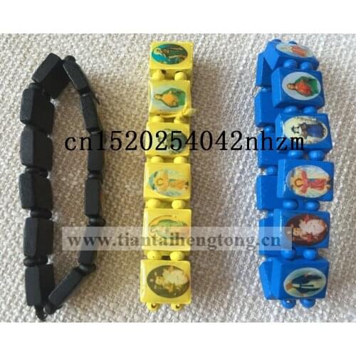 Wooden bracelets, beaded bracelets, stickers braces, religious bracelets