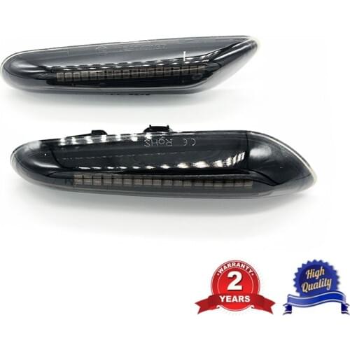 For BMW 1 3 5 X Series Smoked Lens Front Bumper Side Marker Lights Amber LED Kit Pair