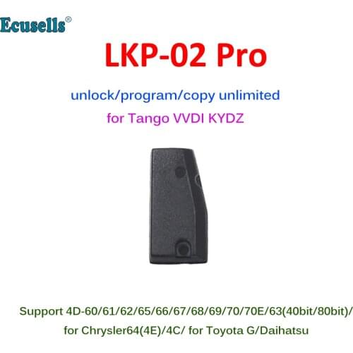 Car Key transponder Chip LKP-02 Copy 4C/4D/G transponder Chip Support for Tango VVDI KYDZ Programmer KD-X2 (Reuseable)