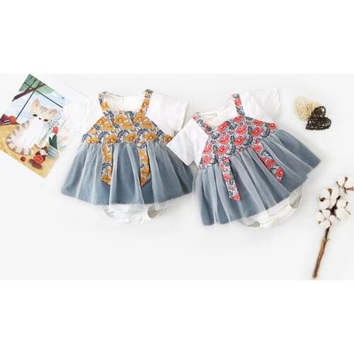 Baby girls jumpsuit summer thin newborn national infant crawling clothes triangle bag fart clothes Hanfu folk-custom