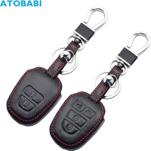 Leather Car Key Cases Remote Control Fobs Protector Cover For Toyota Corolla Camry Highlander Prius RAV4 Sequoia Tacoma Tundra