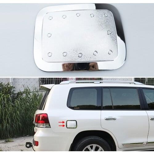 2008-2018 Fuel Tank Cap Gas Box Cover Oil Trim Panel Overlay Chrome Car Styling For Toyota LC Land Cruiser 200 Accessories