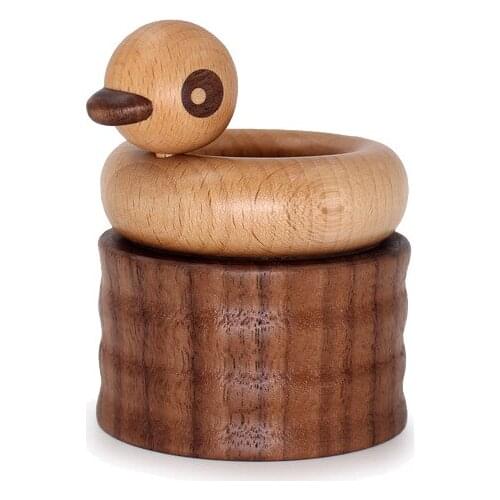 PPYY-Desktop Wooden Swimming Duck-Shaped Pen Holder Storage Box Pen Holder Desk Storage Ornaments