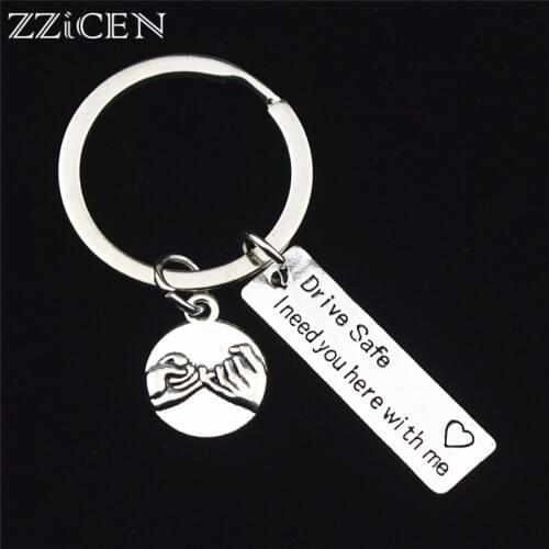 New Personality Drive Safe Keychain Lover Girlfriend Boyfriend Valentines Gifts Couples Key Chain Wife Husband Car Key Fob Ring