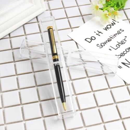 500pcs/lot New plastic Transparent Acrylic Pen gifts box pencil cases Gift Boxes Stationery school office gifts apply pen box