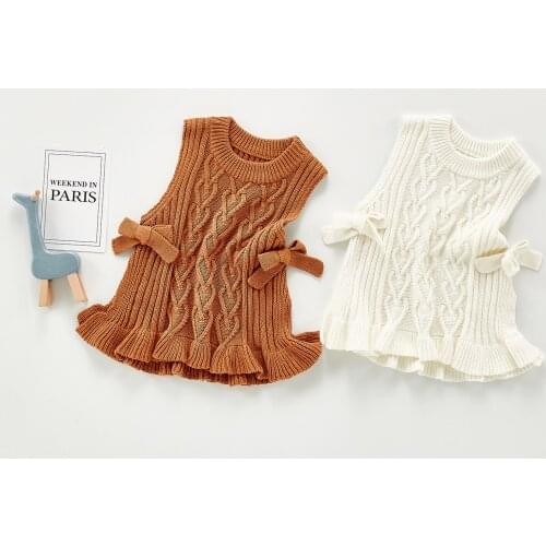 Autumn and Winter New Baby Girls Knit Vest