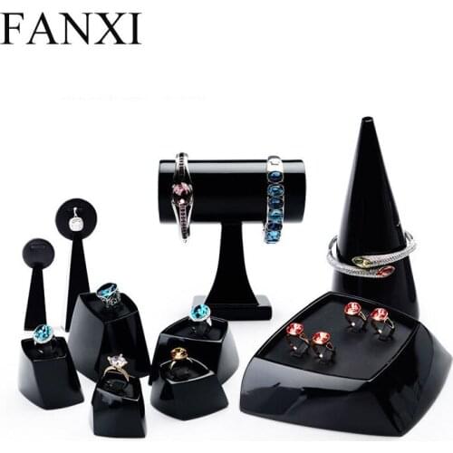 Resin Jewelry Stand Black Jewelry Display Props Korean Creative Paint Jewelry Display Stand Set