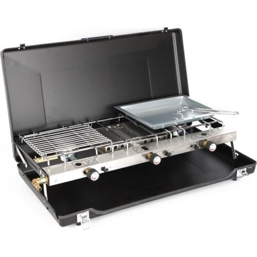 Stove Portable Foldable Grill Adjustable Firepower High-pressure Regulator for BBQ Outdoor Camping Family Picnic Party