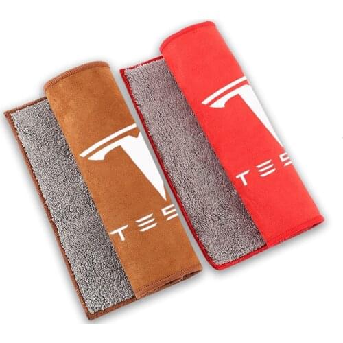 Car Body Interior Clean Cloths For Tesla Model 3 X S Y Logo Strong water absorption Cleaning Towel maintenance Car Accessories