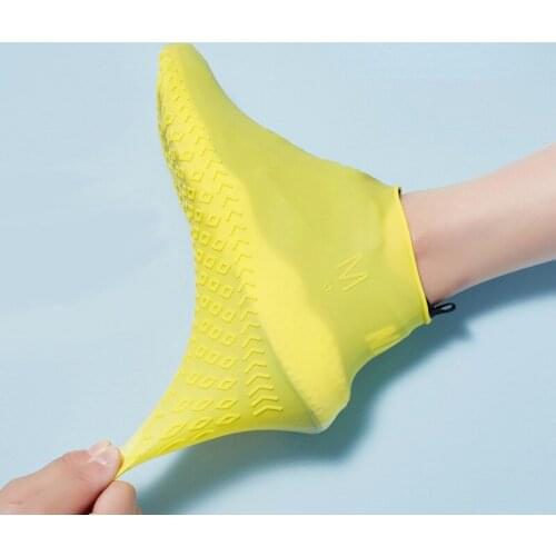 Silicone Waterproof Rain Shoe Covers Unisex Protectors Rain Boots for Indoor Outdoor Reusable Non-slip Fashion Rain-proof Shoes