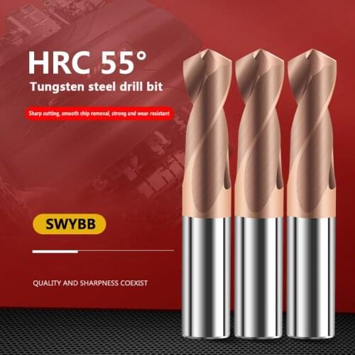 B&btools Bb2055 55°alloy Drill Nozzle 1-9mm Hardened Steel Perforated Tungsten Steel Coated Twist Drill, Total Length 60-80mm