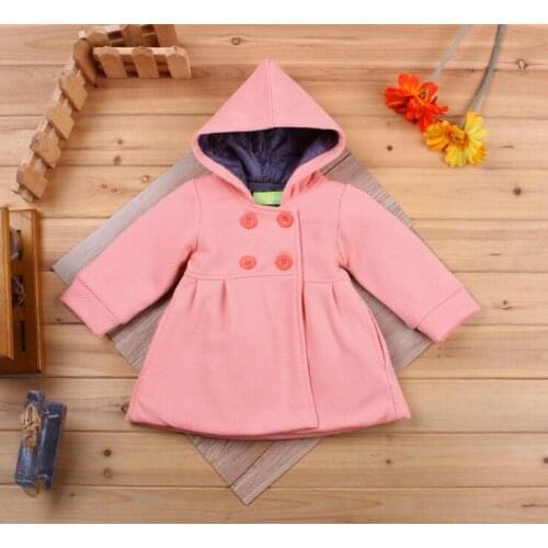 High quality fashion baby girls coat Autumn and winter girls warm jackets Thick Kids Hooded Outerwear clothing