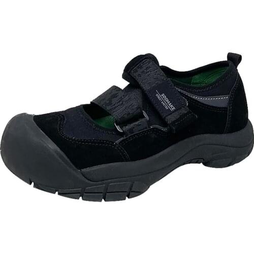 YSHUNIJ 2021 New Women Round Head Thick Bottom Simple Temperament Ugly Budding Doll Big Head Magic Sticker Sports Shoes