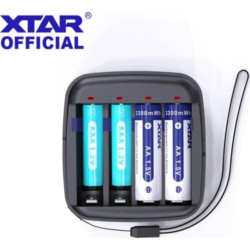 XTAR 1.5V Charger USB 4Slots BC4 Born for Li-ion batteries AA AAA Ni-MH batteries Type-C Input USB Output 1.5V Battery Charger