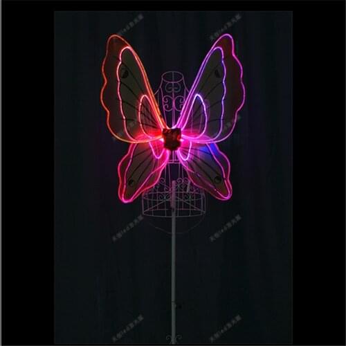 TC-171D Women led dance costumes RGB light full color butterfly wings programmable bar stage dress dj clothes cosplay wears led