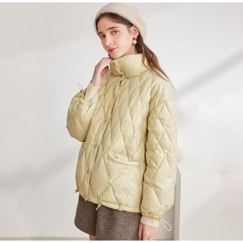 Woman White Duck Down Coat 2021 New Fashion Winter Batwing Puffer Jacket Female Stand Collar Thicken Warm Loose Solid Outwear