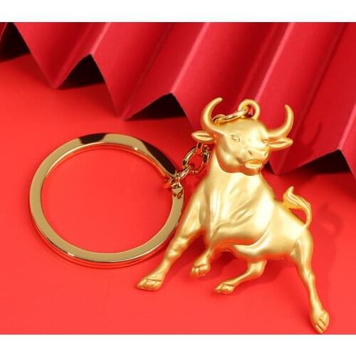 1PCS Lucky Keyring Accessories Ox Year Lucky Key Ring Pendant Souvenir Key Chain Lucky Bull Keychain Gift Pendant