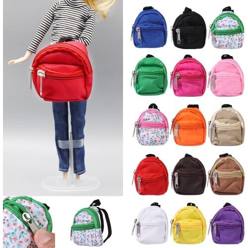 1PC Cute Mini Doll Backpacks Doll Zipper Bags For 1/6 BJD Doll School Bags Travel Case Rucksack Toy Doll Accessories Gifts