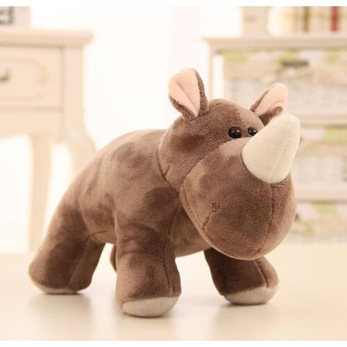1PC High Quality Simulation Rhinoceros Plush Toy Baby Sleeping Appease Stuffed Toys Doll Kids Christmas Birthday Gift Home Decor