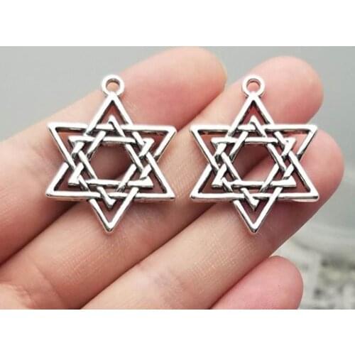 10pcs/lot--32x26mm, star chams,Antique silver plated STAR OF DAVID charms,DIY supplies,Jewelry accessories