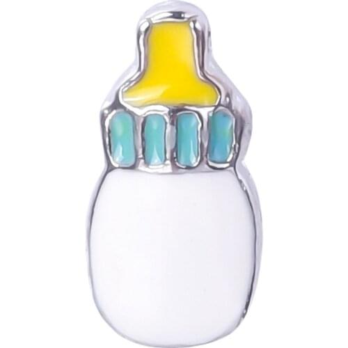 F99 Wholesale 20pcs/lot New Arrival Kids Feeding Bottle Floating Locket Charms For Women Glass Lockets