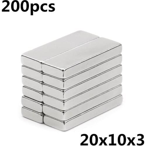 200pcs 20x10x3mm Super Powerful Strong Rare Earth Block NdFeB Magnet Neodymium Magnets F20*10*3mm