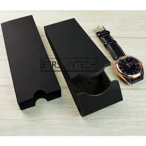 250pcs Watch Box Watch Display Packing Accessories Gift Box Wrist Watches Folding Packaging Box Black 17x6x2.3cm