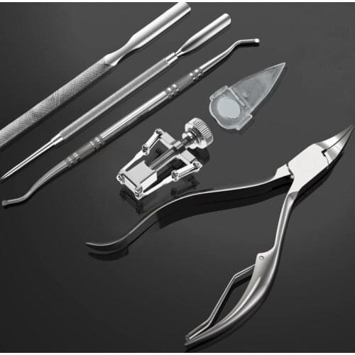 6pcs Set Cuticle Remover Kit Nail Clipper Trimmer for Cuticle Ingrown Nails Pedicure & Manicure Corrector Fixer Foot Care Tool