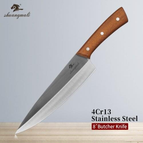 8 Inch Cooking Chef Knife High Carbon Stainless Steel Kitchen Chef Knives Sharp Cleaver Meat Utility Chef Knife With Wood Handle