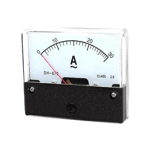 AC 0-30A Rectangle Shape Analog Panel Meter Ammeter Gauge DH-670 4pcs