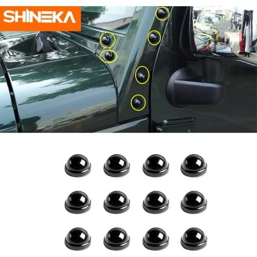 SHINEKA Car External Accessories ABS A-pillar Bolts Protection Decoration Cover for Jeep Wrangler JK/Plus/BJ40L 2007-2017