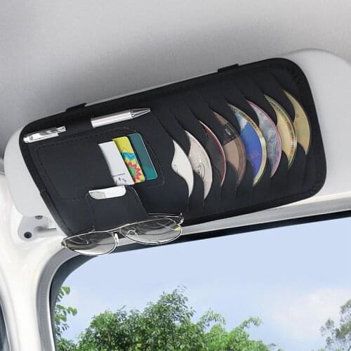 Car Sun Visor Glasses Clip CD DVD Card Case Holder Storage Clipper Disks Hold Organizer Bag Clip Car Interior Accessories