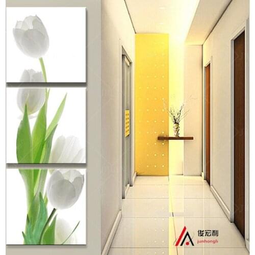 Snow-white flower corridor canvas oil painting print living room on the wall modular home decoration high quality pictures print