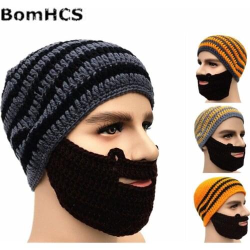 BomHCS Beard Hat Beanie Knit Winter Warm Windproof Funny Caps for Men Women