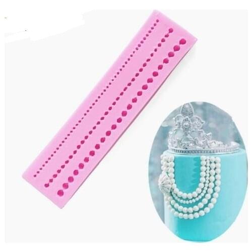 3 Bead Chain Cake Mold Silicone Pearl Chain Shape Fondant Mold Cake Decoration Sugar Craft Cake Fondant Moulds