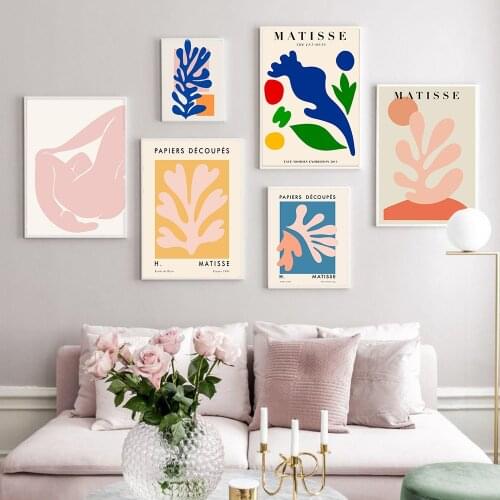 Exhibition Henri Matisse Retro Posters and Prints Abstract Wall Art Vintage Canvas Painting Pictures for Living Room Home Decor