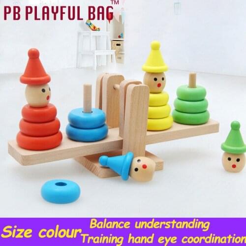 Pb playful bag Childrens educational toys cup mathematics teaching aid ring balance blocks this clown balance large