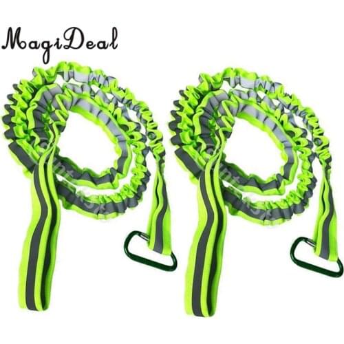 MagiDeal 2pcs Adjustable Kayak Safety Rod Leash Fishing Rod Reflective Paddle Leash Green 47inch for Canoe Oars