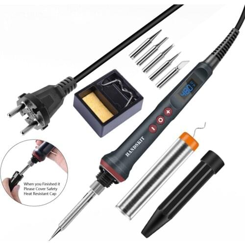 Handskit 90W Soldering Iron Kit Adjustable Temperature Electric Solder Iron Rework Station Mini Handle Heat Pencil Welding Tools