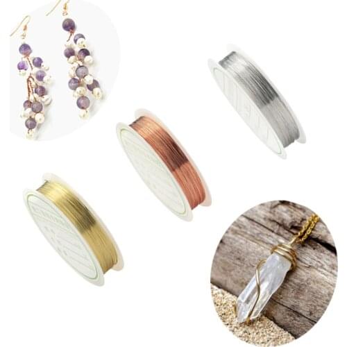 New 0.2-1.0mm Silver Gold Copper Wire Craft Beads Rope Beading Wire For Bracelet Necklace Jewelry DIY Accessories