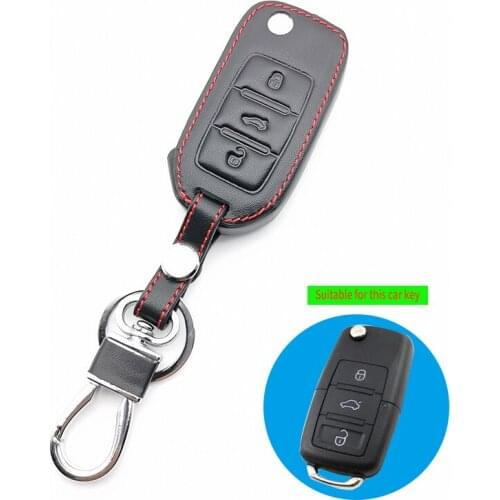 New 3 Buttons Key Case for Car Leather Cover for Volkswagen Polo Passat b5 Golf 4 5 6 Mk6 Tiguan Gol CrossFox Plus Eos Scirocco