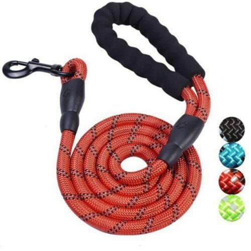 Strong Pet Threaded Night Rope Handle Reflective Training 5FT Dog Leash Climbing