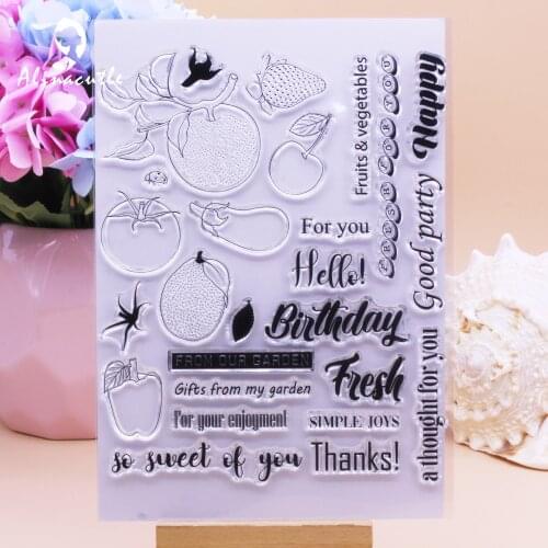 CLEAR STAMPS Fruits Vegetables Garden Party Scrapbooking Handmade Card Album Paper Craft Rubber Transparent Silicone Stamp